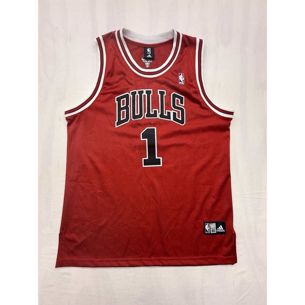 Adidas Chicago Bulls #1 Derrick Rose NBA Jersey Size 50/L/Xl Black Red #1